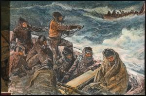 Image of DeLong Expedition Retreating to Coast, Siberia, Engraving